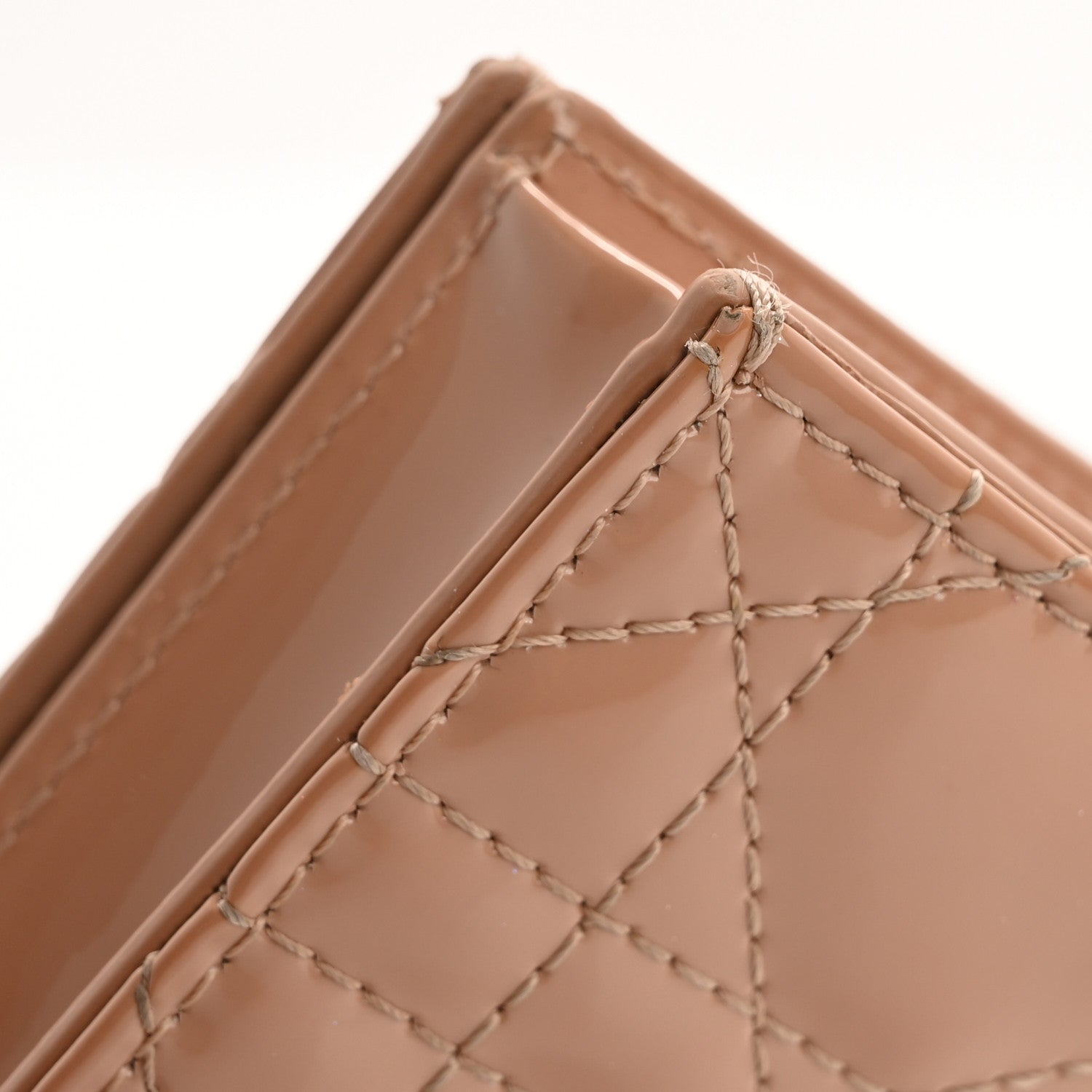 Christian Dior Patent Cannage Mini Lady Dior Wallet Beige 11 of 14