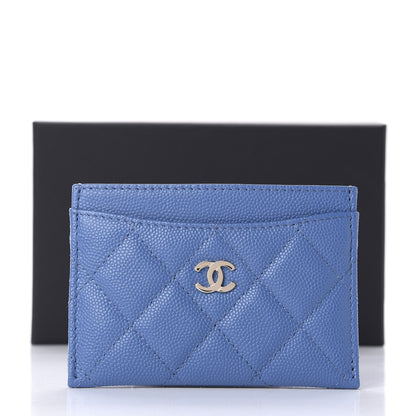 Chanel Caviar Quilted Card Holder Blue 11 of 11