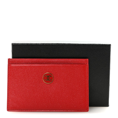 Chanel Caviar CC Button Card Holder Red 9 of 9