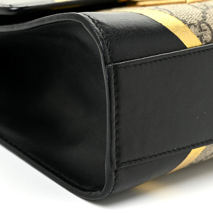 Gucci Calfskin GG Supreme Monogram Small Padlock Shoulder Bag Black Gold 8 of 9