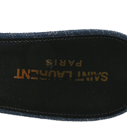 Saint Laurent Denim Monogram La 16 Mule Sandals 39 Blue Jeans 9 of 10