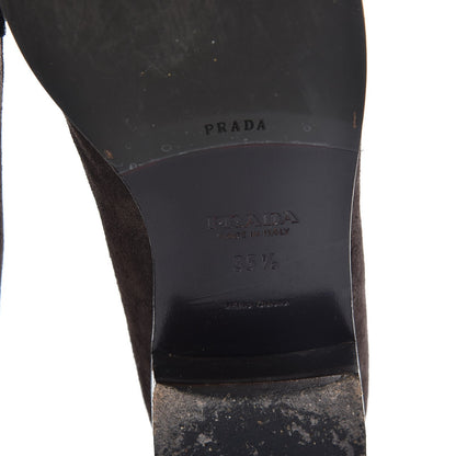 Prada Suede Scamosciato Loafers 35.5 Ebano 8 of 10