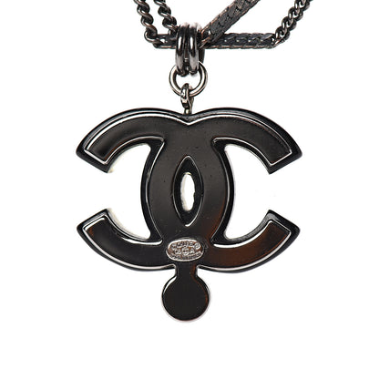 Chanel Ruthenium Pearl Crystal CC Necklace Black 4 of 4