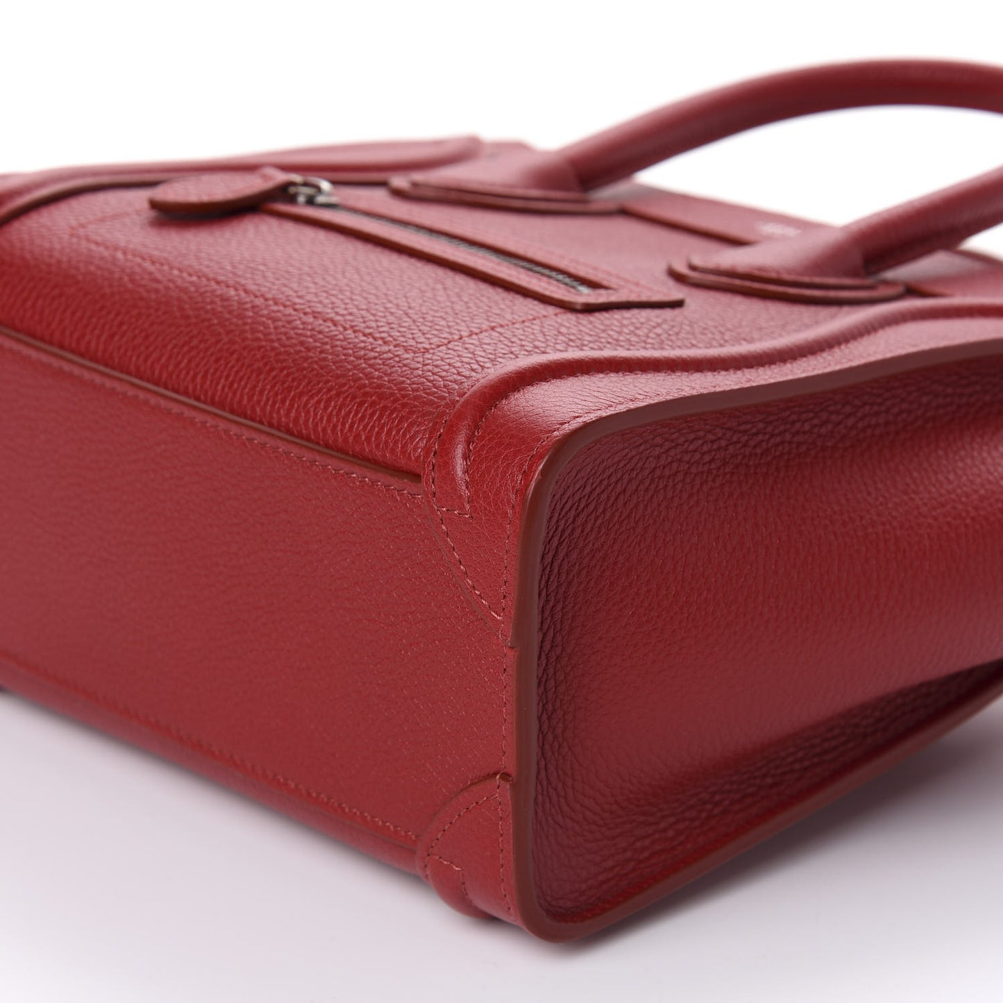 Drummed Calfskin Nano Luggage Red