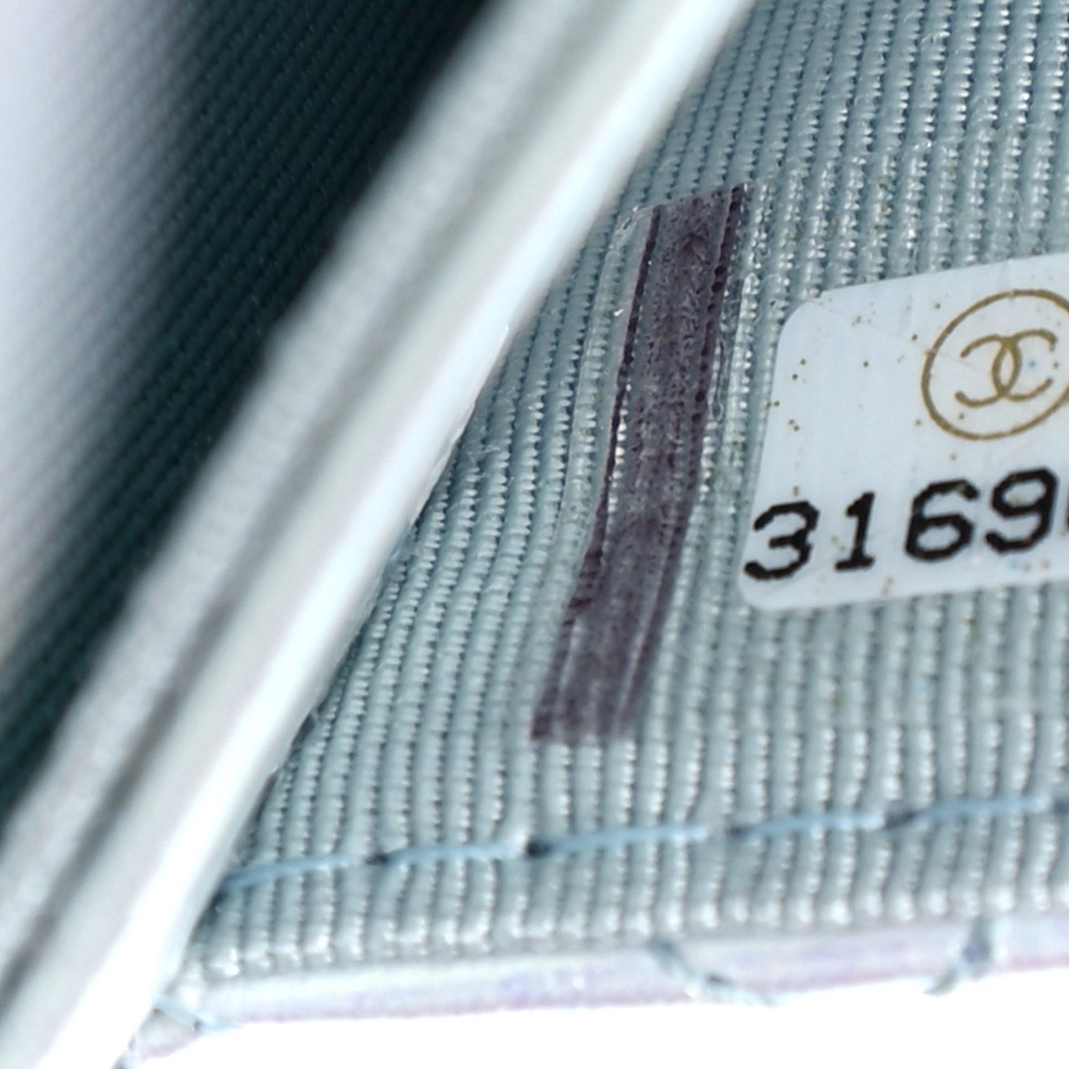 Chanel Iridescent Calfskin Quilted Flap Card Holder Light Blue 8 of 9