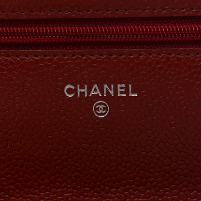 Chanel Caviar Quilted Wallet On Chain WOC Red 6 of 11