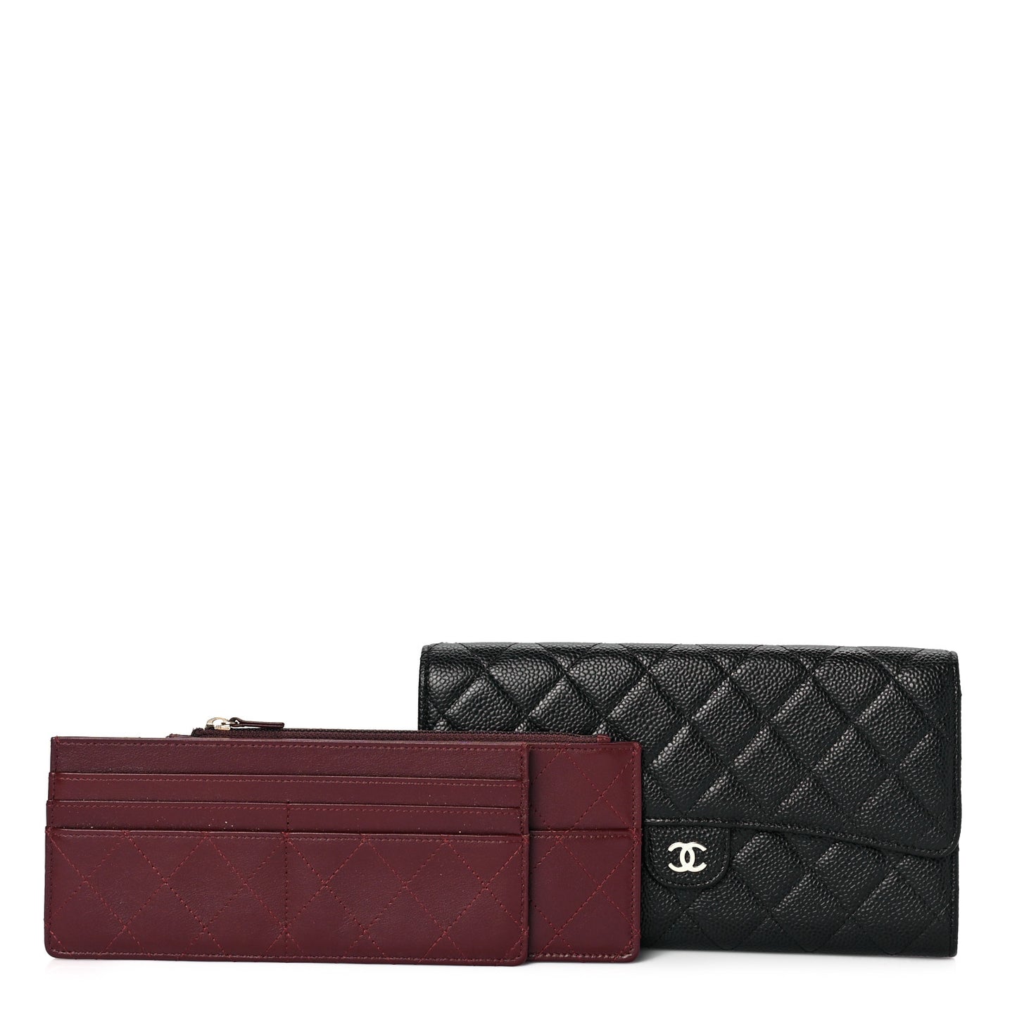 Caviar Quilted Travel Wallet Black
