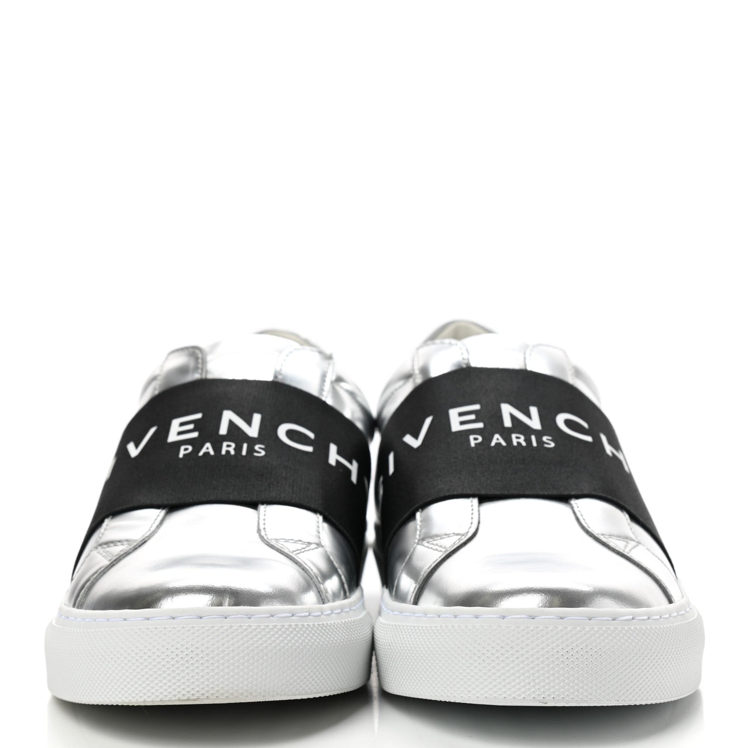 Givenchy Calfskin Band Logo Womens Urban Street Sneakers 38.5 Silvery 2 of 10