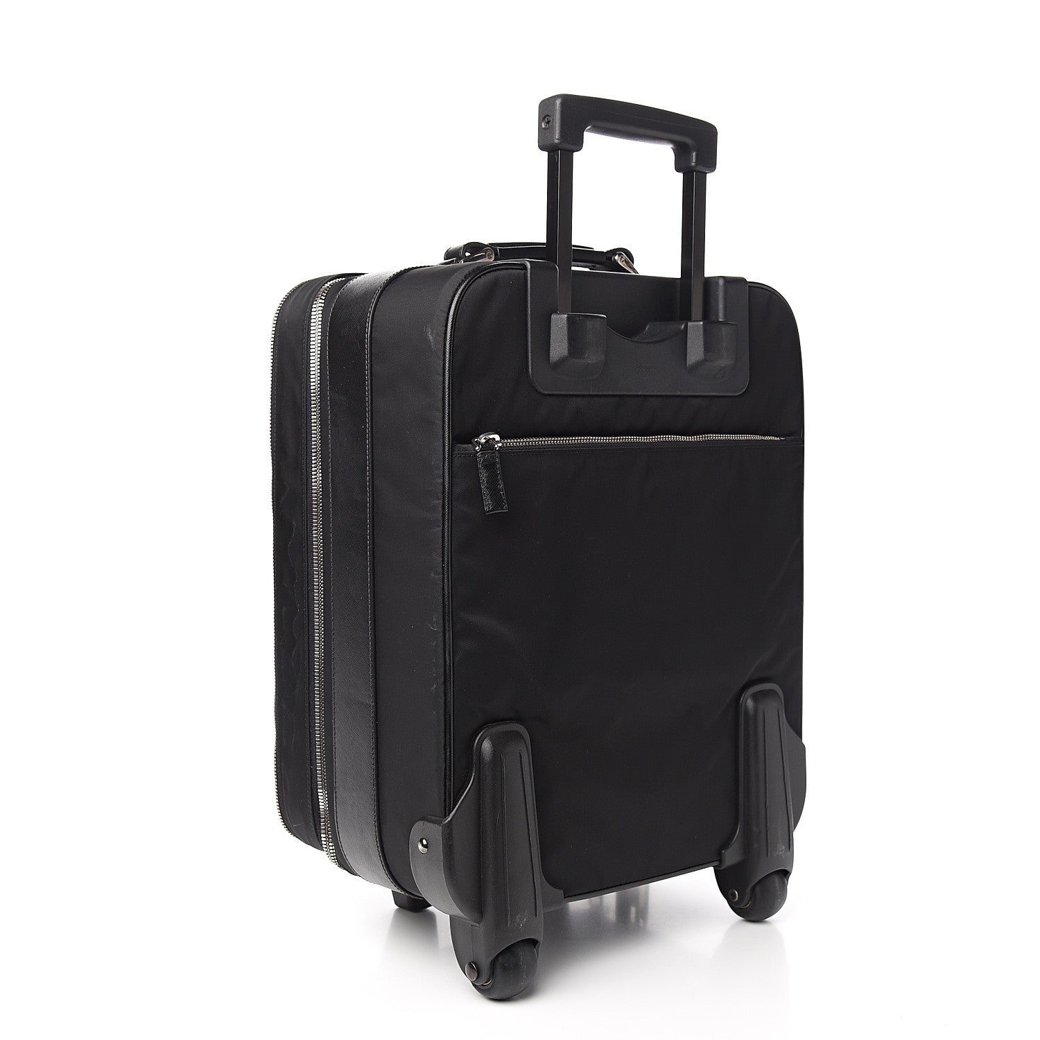 Prada Tessuto Nylon Saffiano Trolley Luggage Black 2 of 11