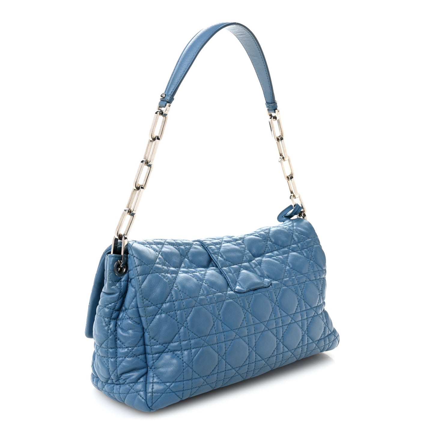 Lambskin Cannage Large Miss Dior Flap Blue