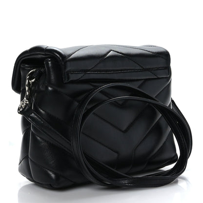 Saint Laurent Calfskin Y Quilted Monogram Toy Loulou Crossbody Bag Black 3 of 9