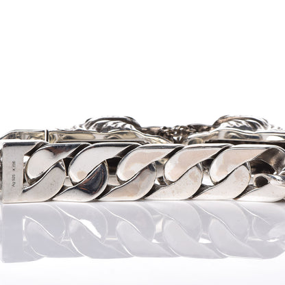 Gucci Sterling Silver Tiger Head Motif Gourmette Bracelet 6 of 6