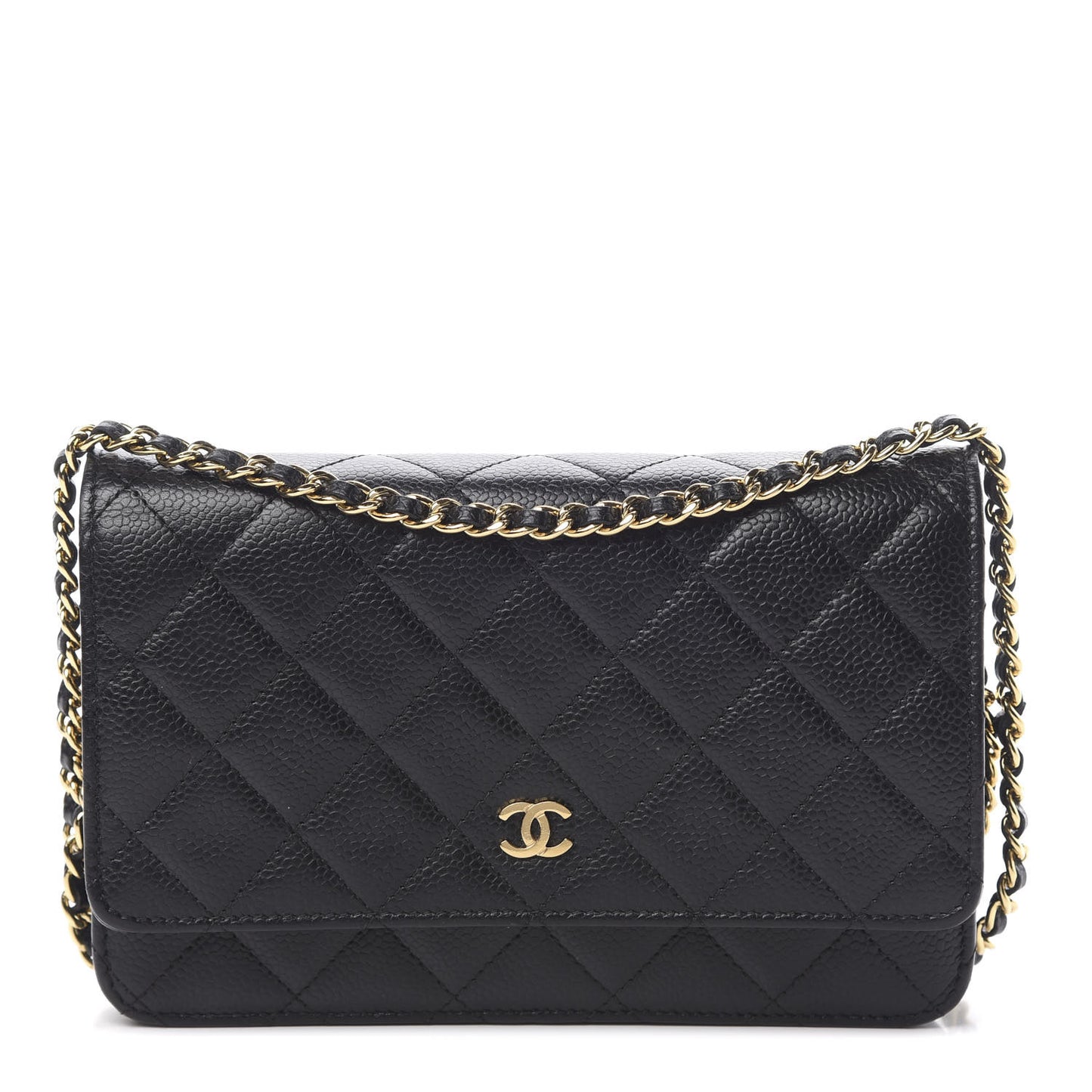 Caviar Quilted Wallet On Chain WOC Black