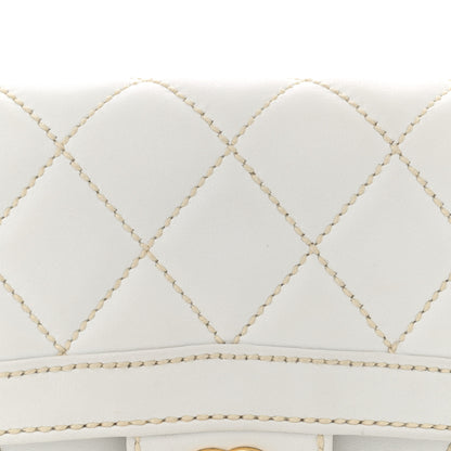 Chanel Calfskin Quilted Wild Stitch Large Flap White 8 of 17