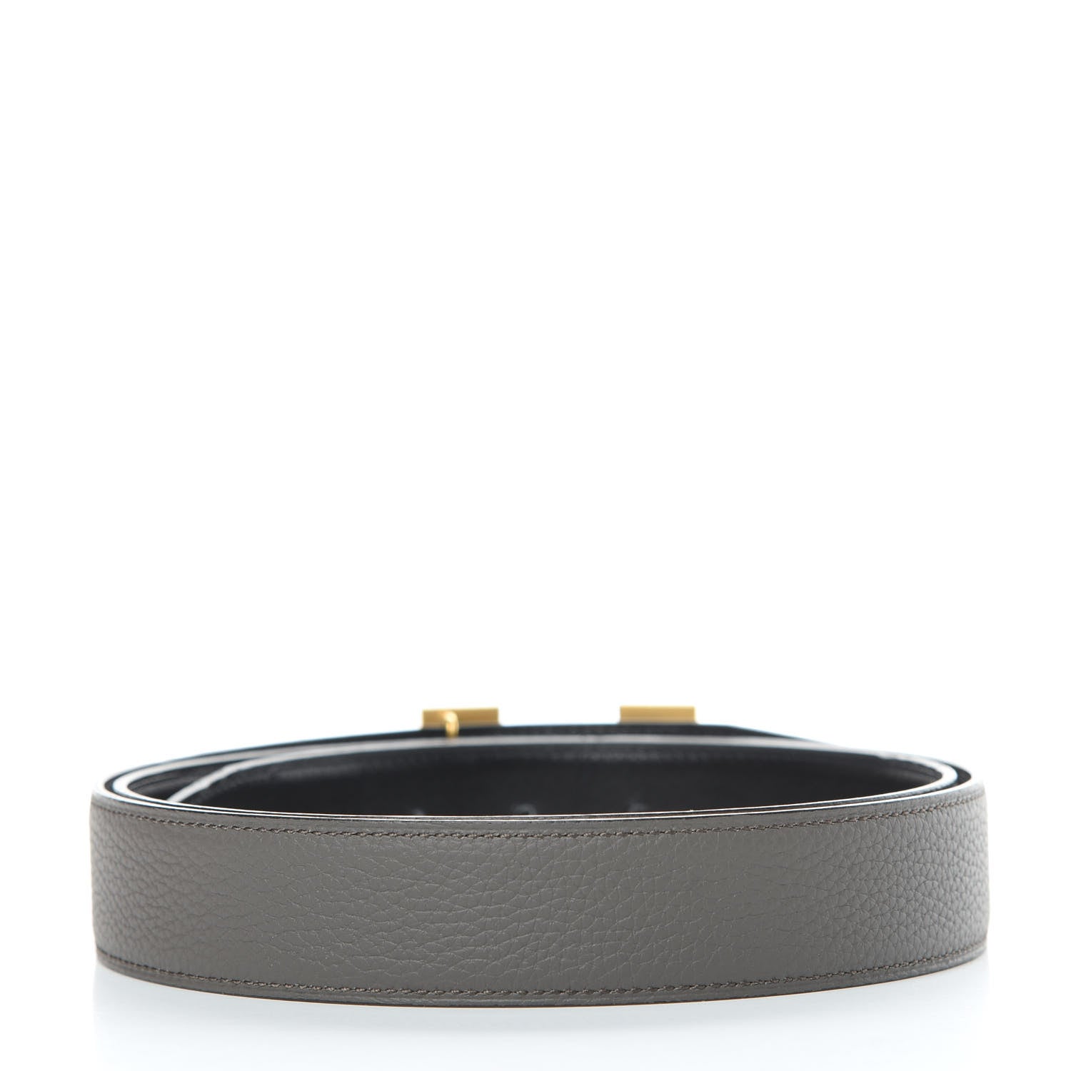 Hermes Box Togo 32mm Guilloche H Belt 105 Black Etain 2 of 8