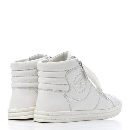 Chanel Calfskin High Top CC Sneakers 36 White 4 of 21
