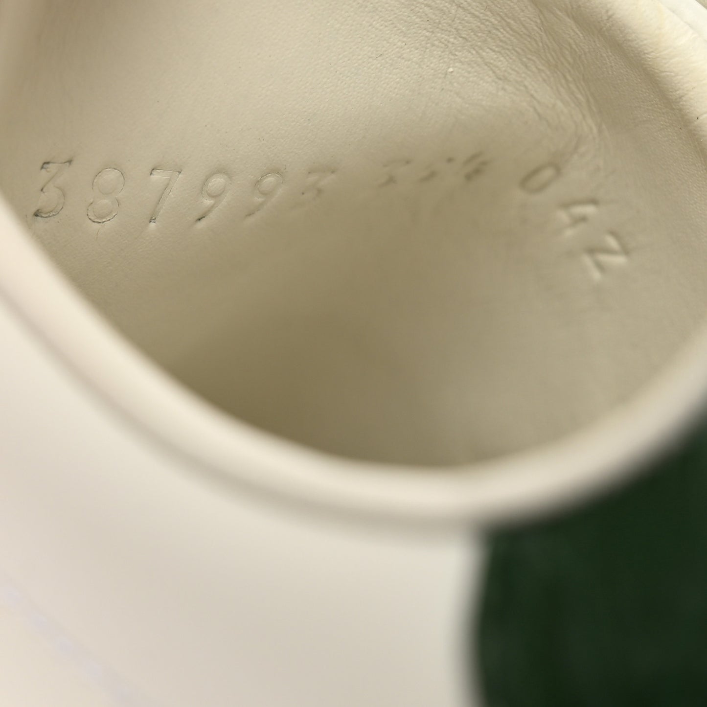 Calfskin Crocodile Web Womens Ace Sneakers 35.5 White Green