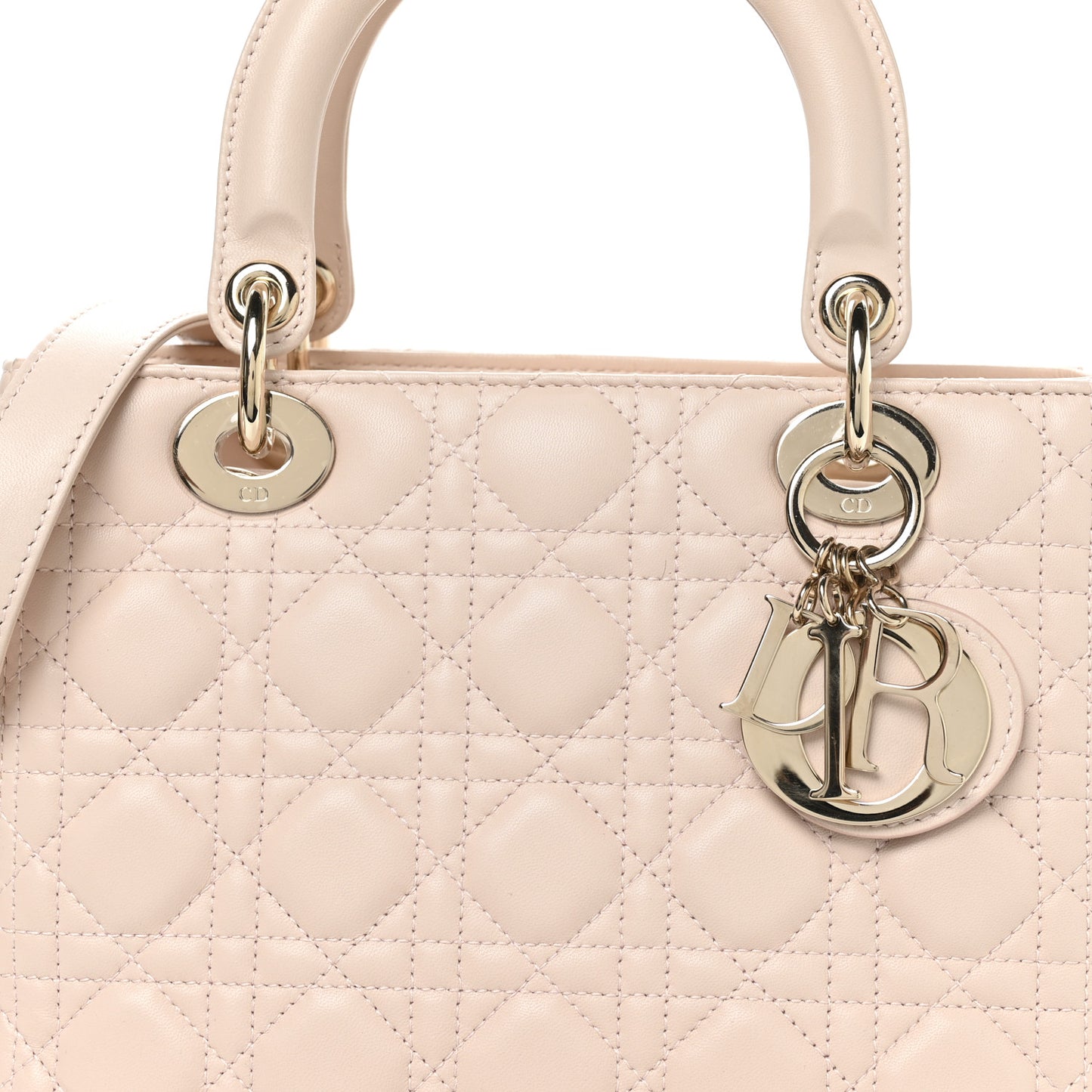 Lambskin Cannage Medium Lady Dior Powder Pink