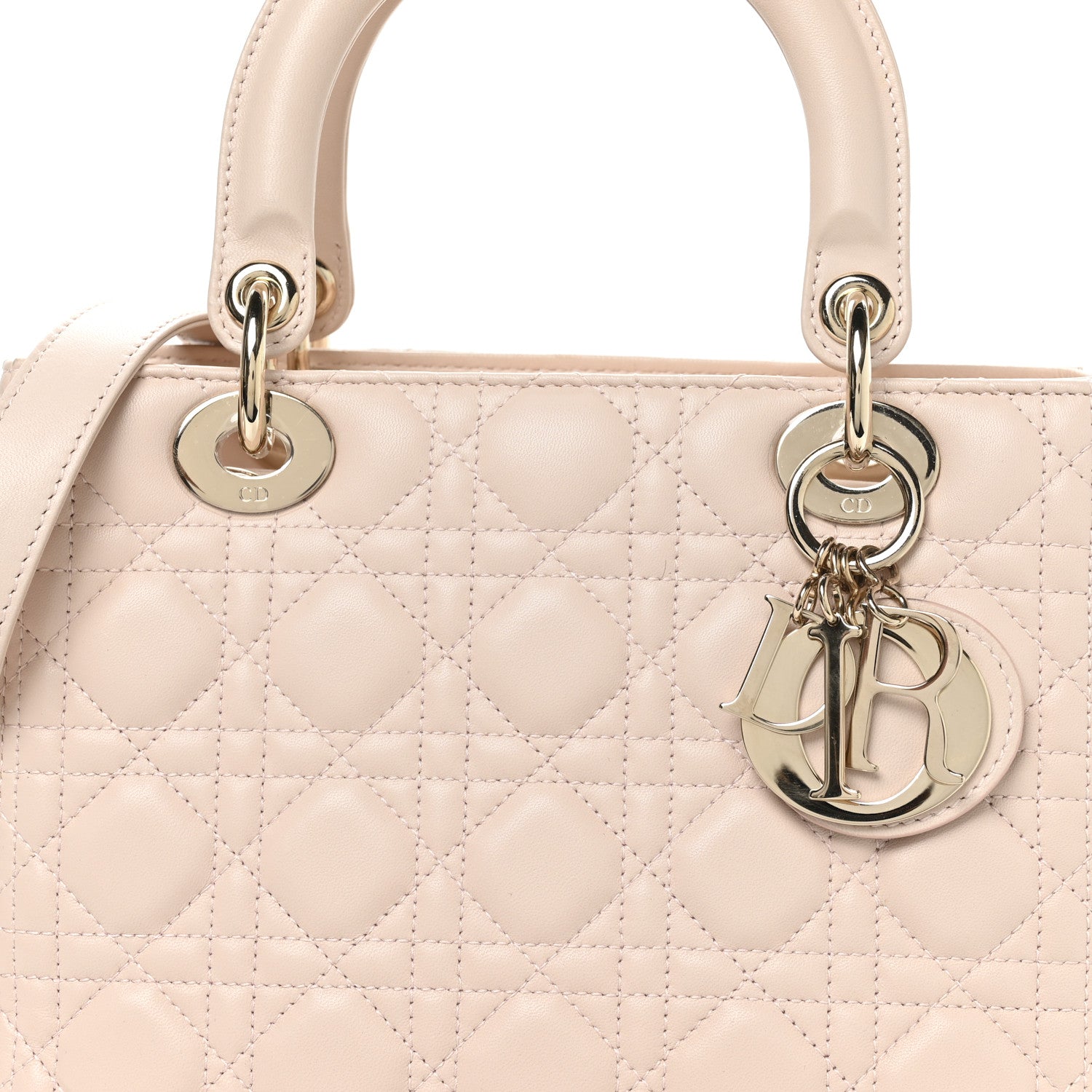 Christian Dior Lambskin Cannage Medium Lady Dior Powder Pink 8 of 10
