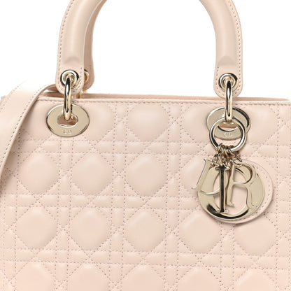 Christian Dior Lambskin Cannage Medium Lady Dior Powder Pink 8 of 10