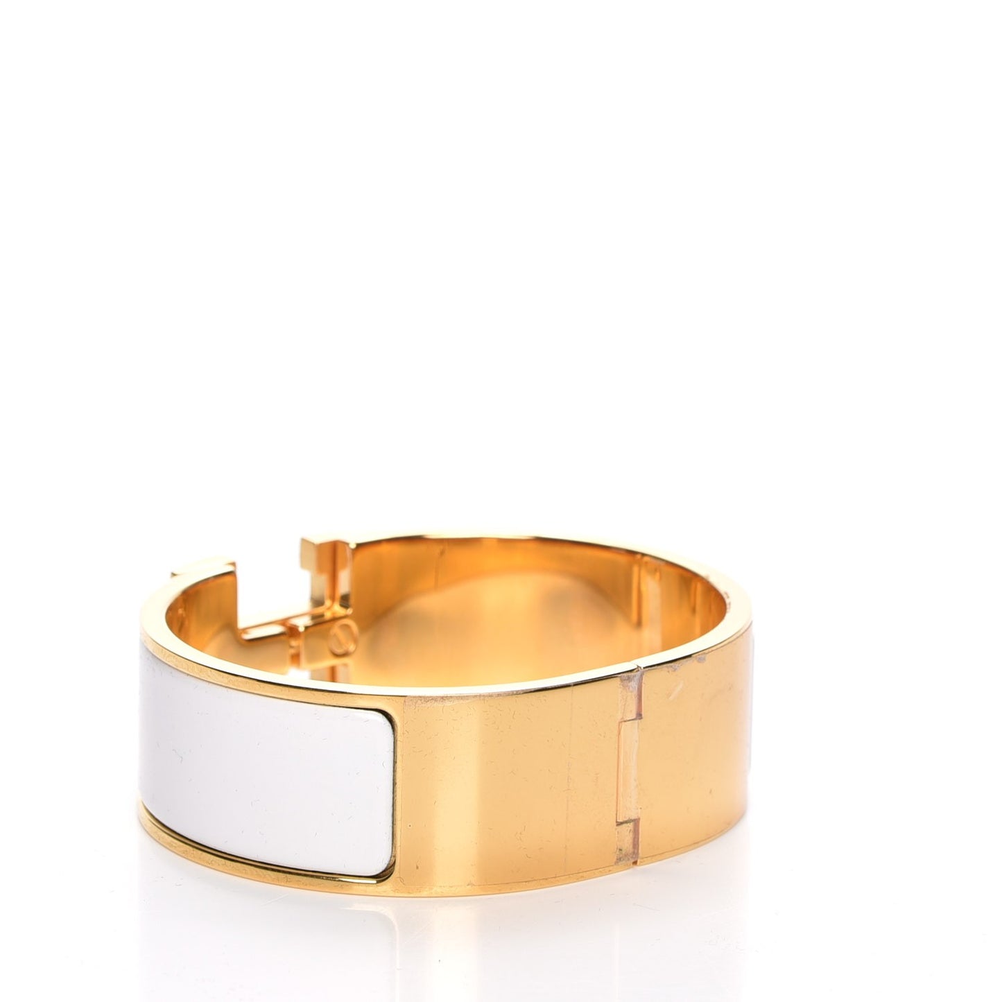 Enamel Wide Clic Clac H Bracelet PM White