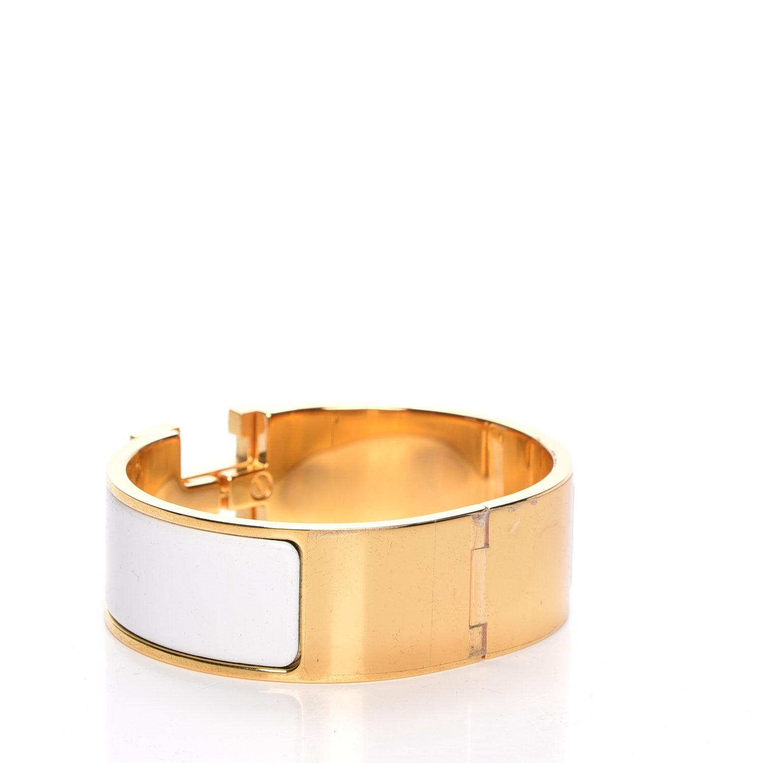 Hermes Enamel Wide Clic Clac H Bracelet PM White 3 of 5