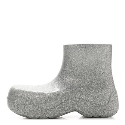 Bottega Veneta Sparkle Rubber Puddle Ankle Boots 43 Silver 1 of 7