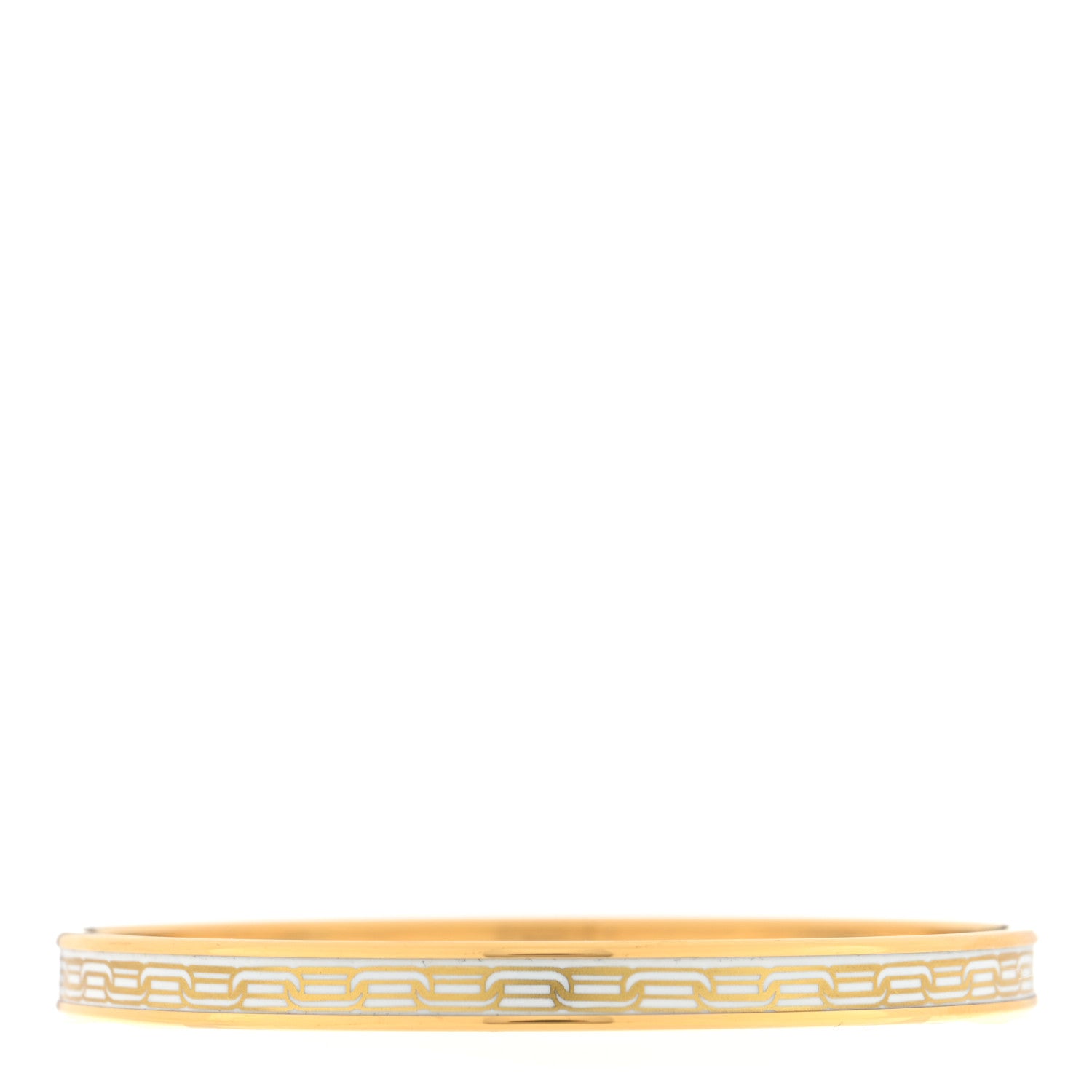 Hermes Enamel Printed Reaction En Chaines Extra Narrow Bracelet 65 White 3 of 5