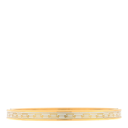 Hermes Enamel Printed Reaction En Chaines Extra Narrow Bracelet 65 White 3 of 5