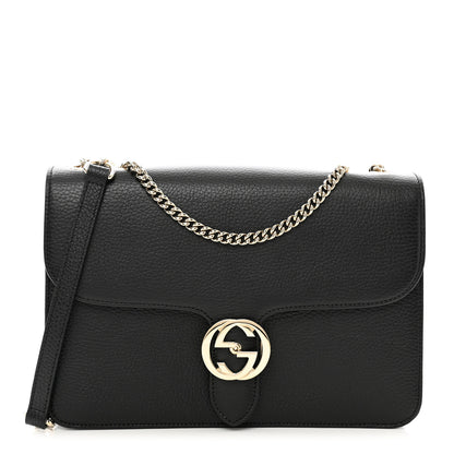 Gucci Dollar Calfskin Interlocking G Shoulder Bag Black 1 of 10