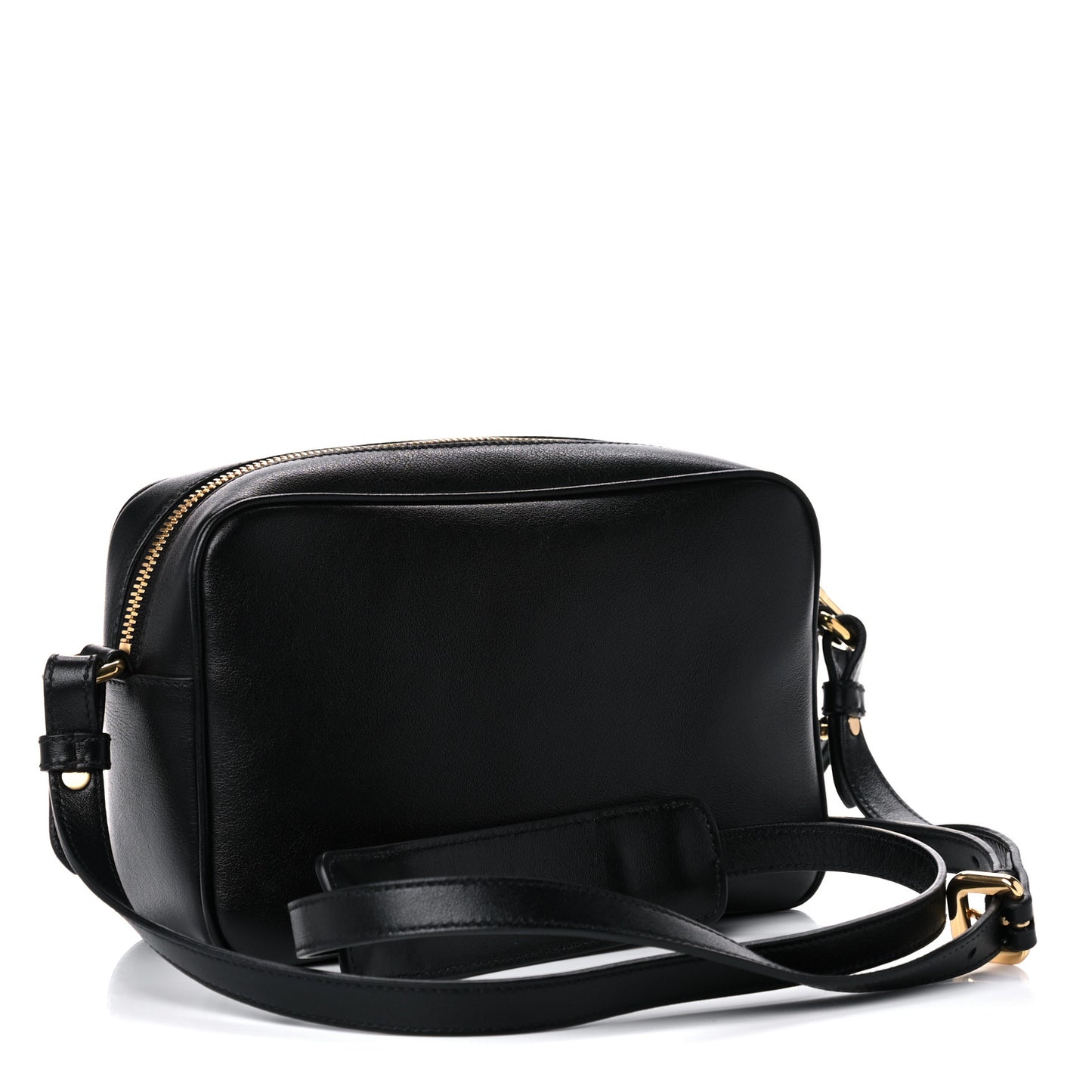 Soft Calfskin Camera Crossbody Bag Black