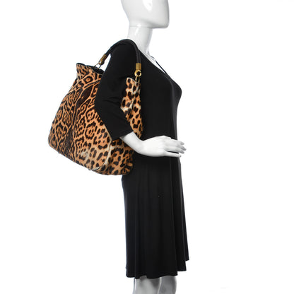 Saint Laurent Calf Hair Leopard Print Large Roady Hobo 3 of 22