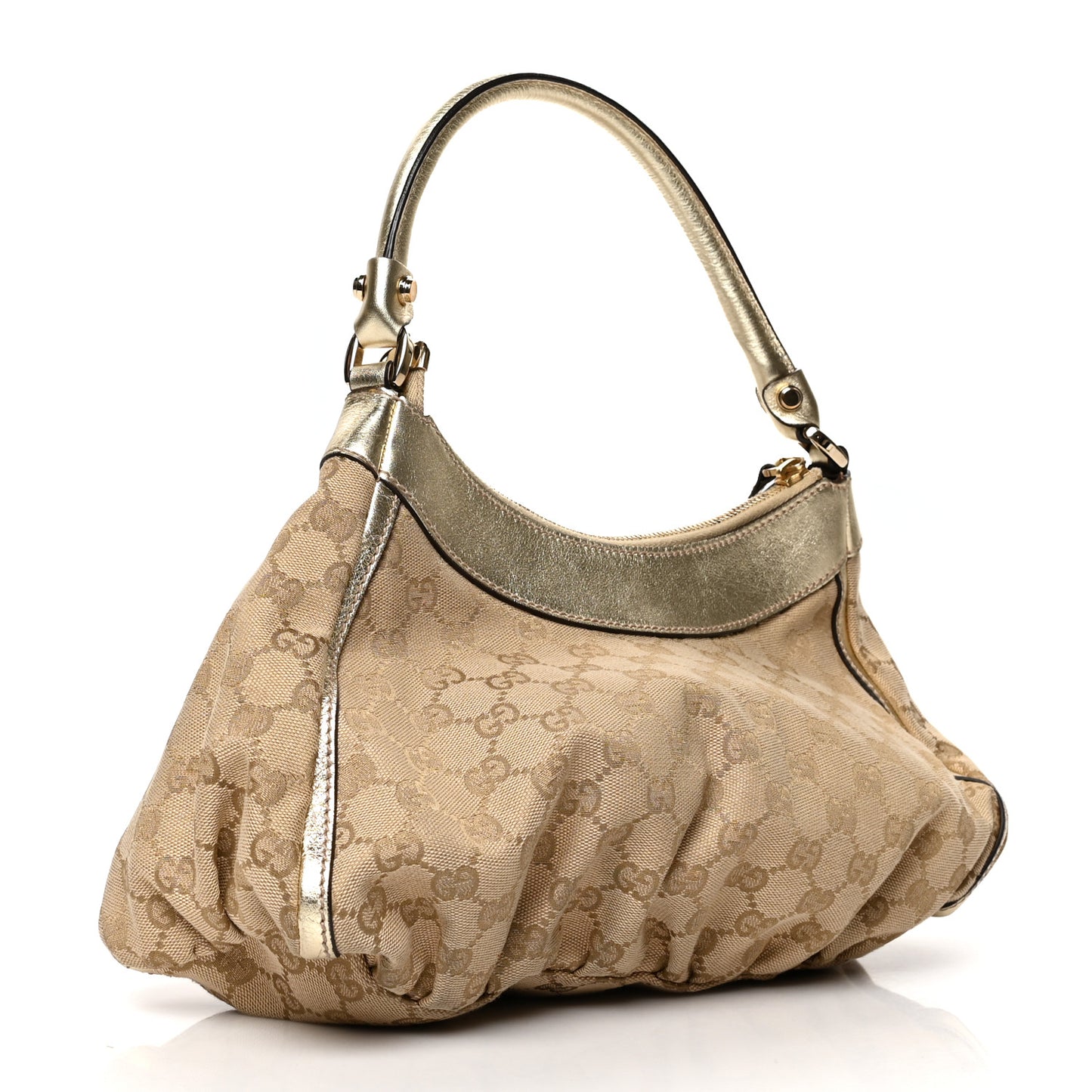 Monogram Medium D Gold Hobo Gold