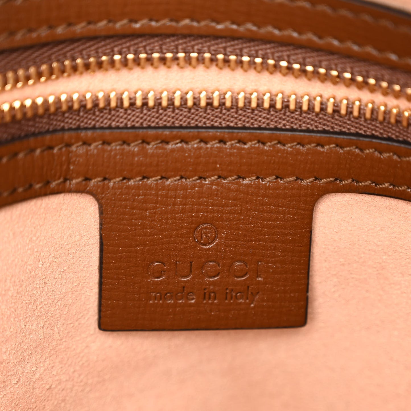 GG Supreme Monogram Small Horsebit 1955 Shoulder Bag Beige Brown Sugar