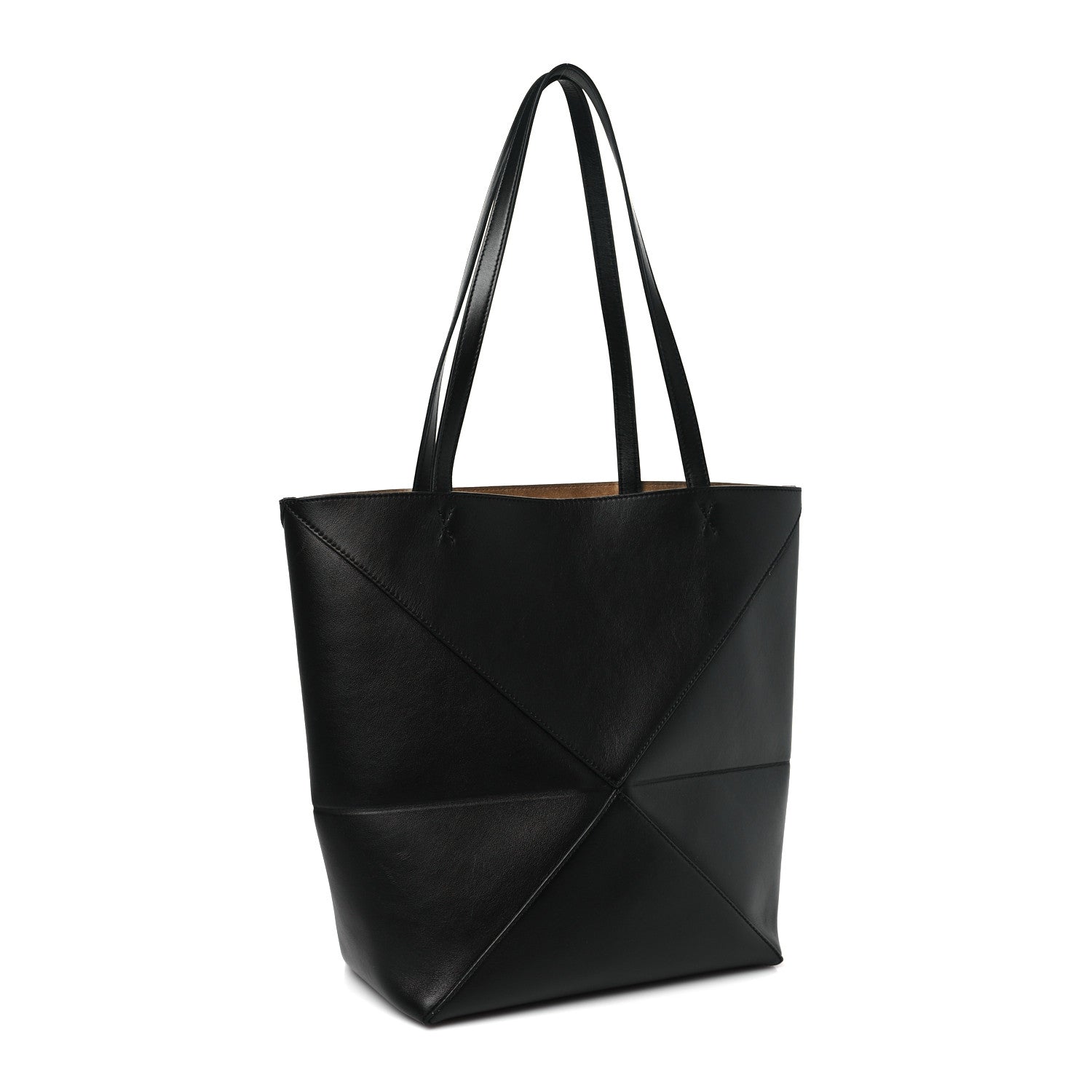 Loewe Shiny Calfskin Medium Puzzle Fold Tote Black 3 of 9