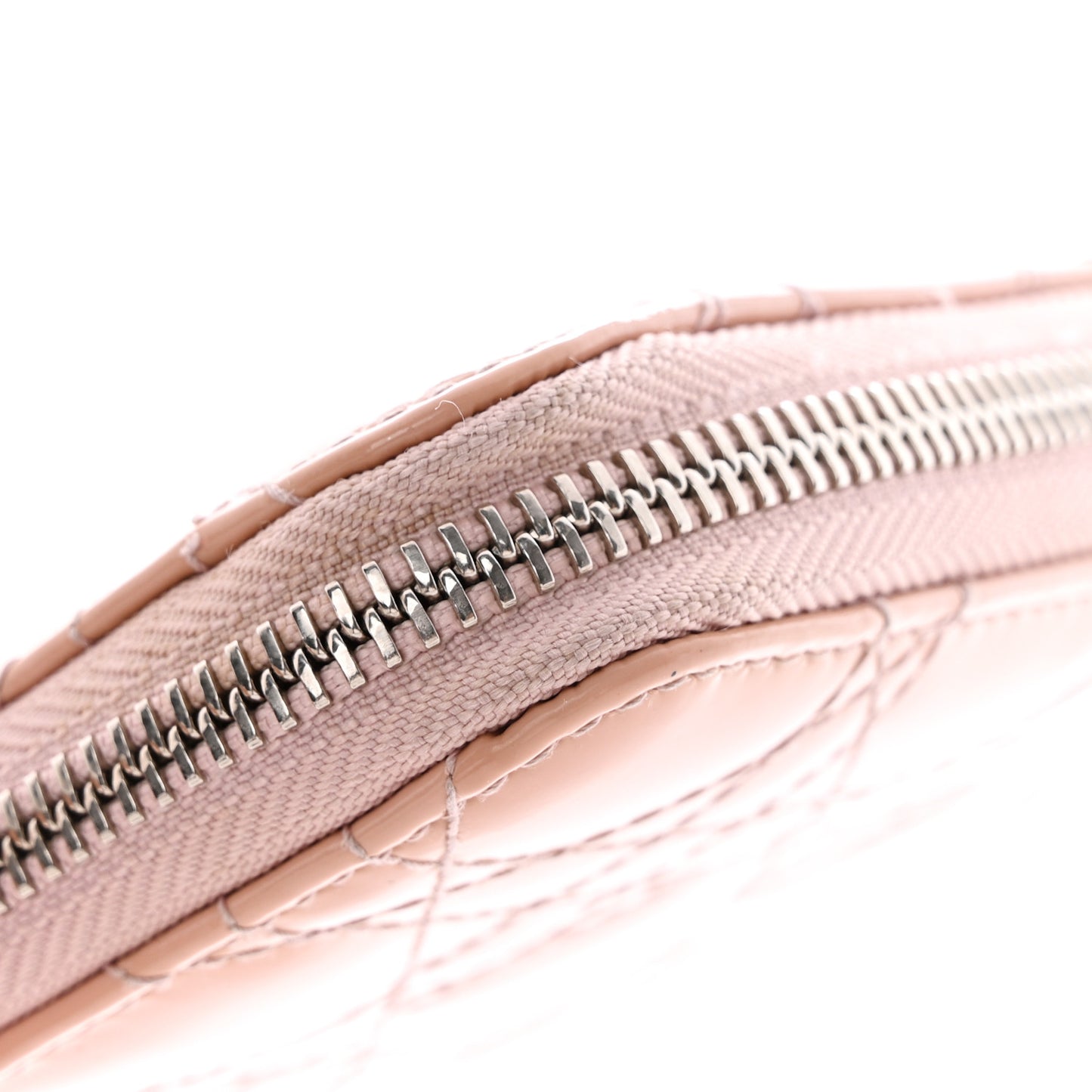 Patent Cannage Lady Dior Continental Zip Wallet Pink