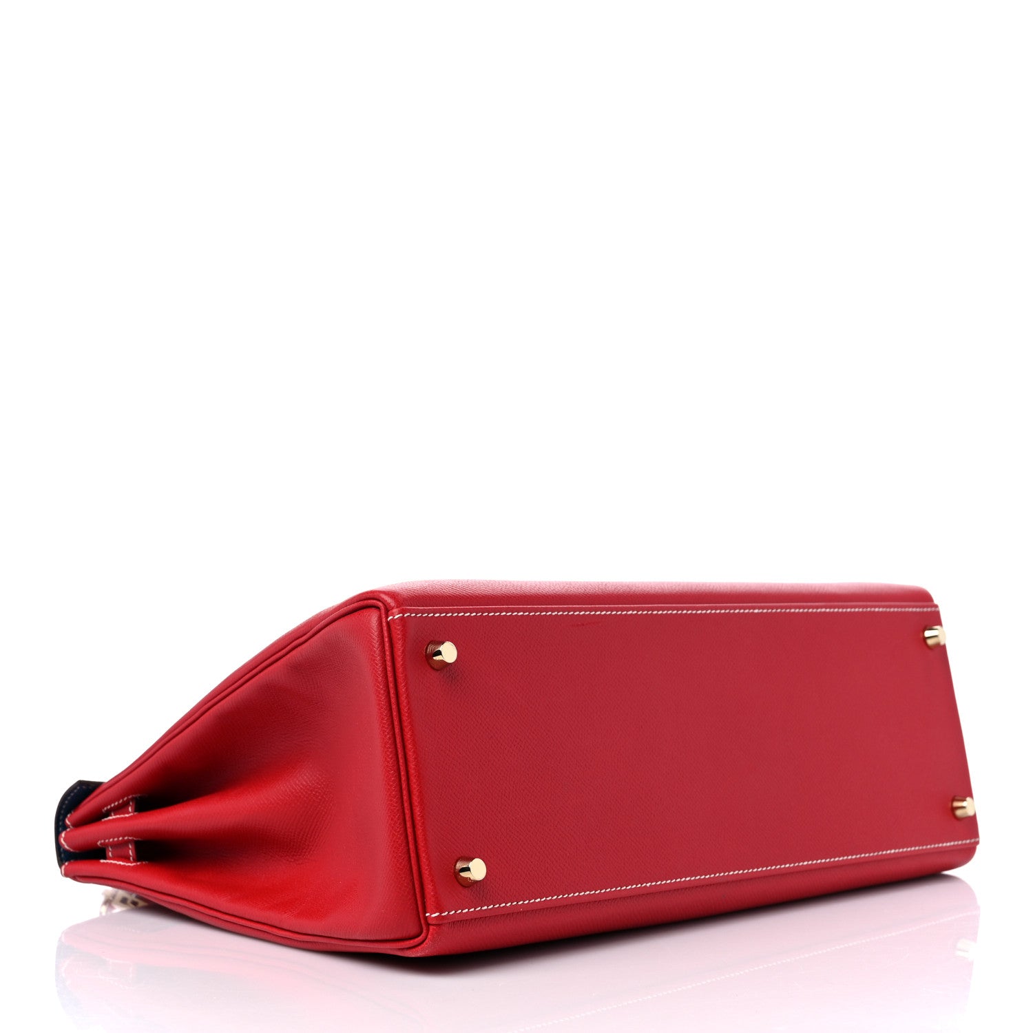 Hermes Epsom Candy Kelly Retourne 35 Rouge Casaque Bleu Thalassa 4 of 10