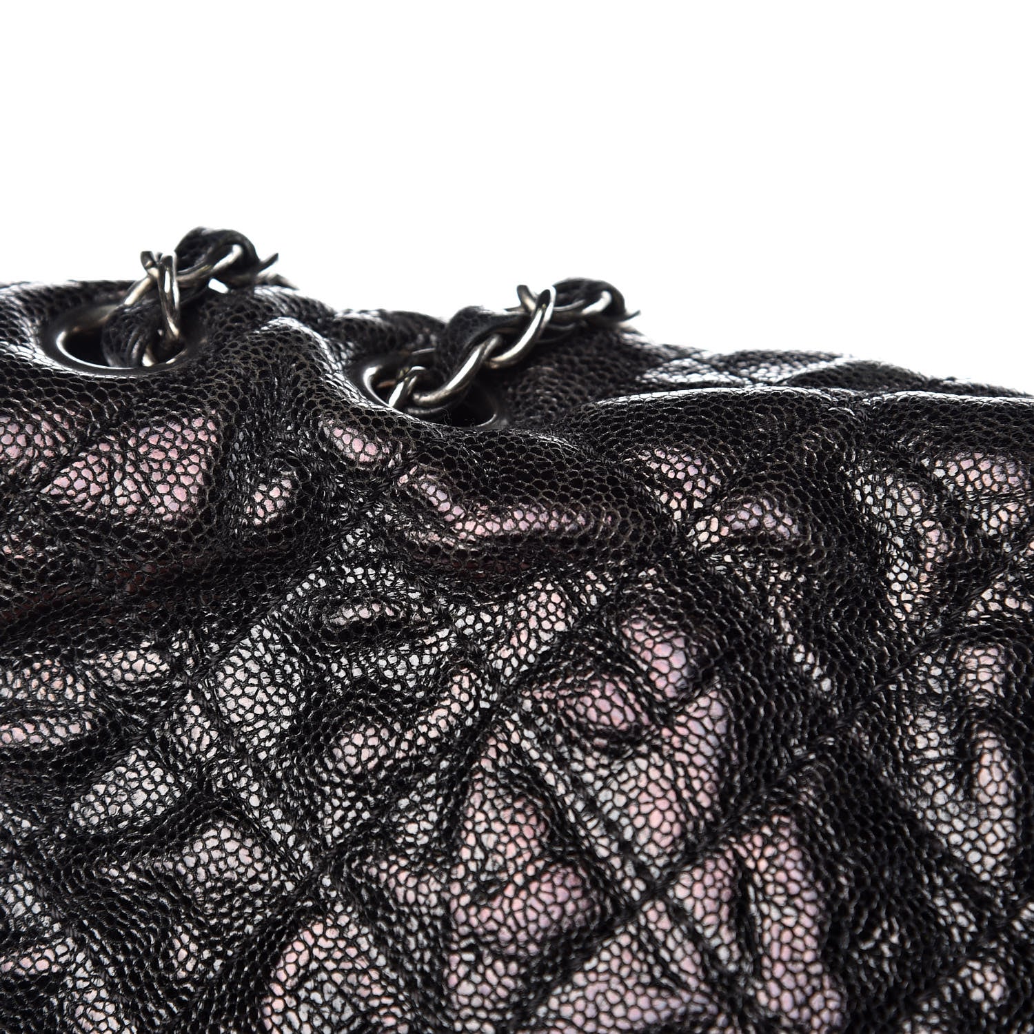 Chanel Crumpled Caviar Quilted Maxi Elastic Flap Black 15 of 15