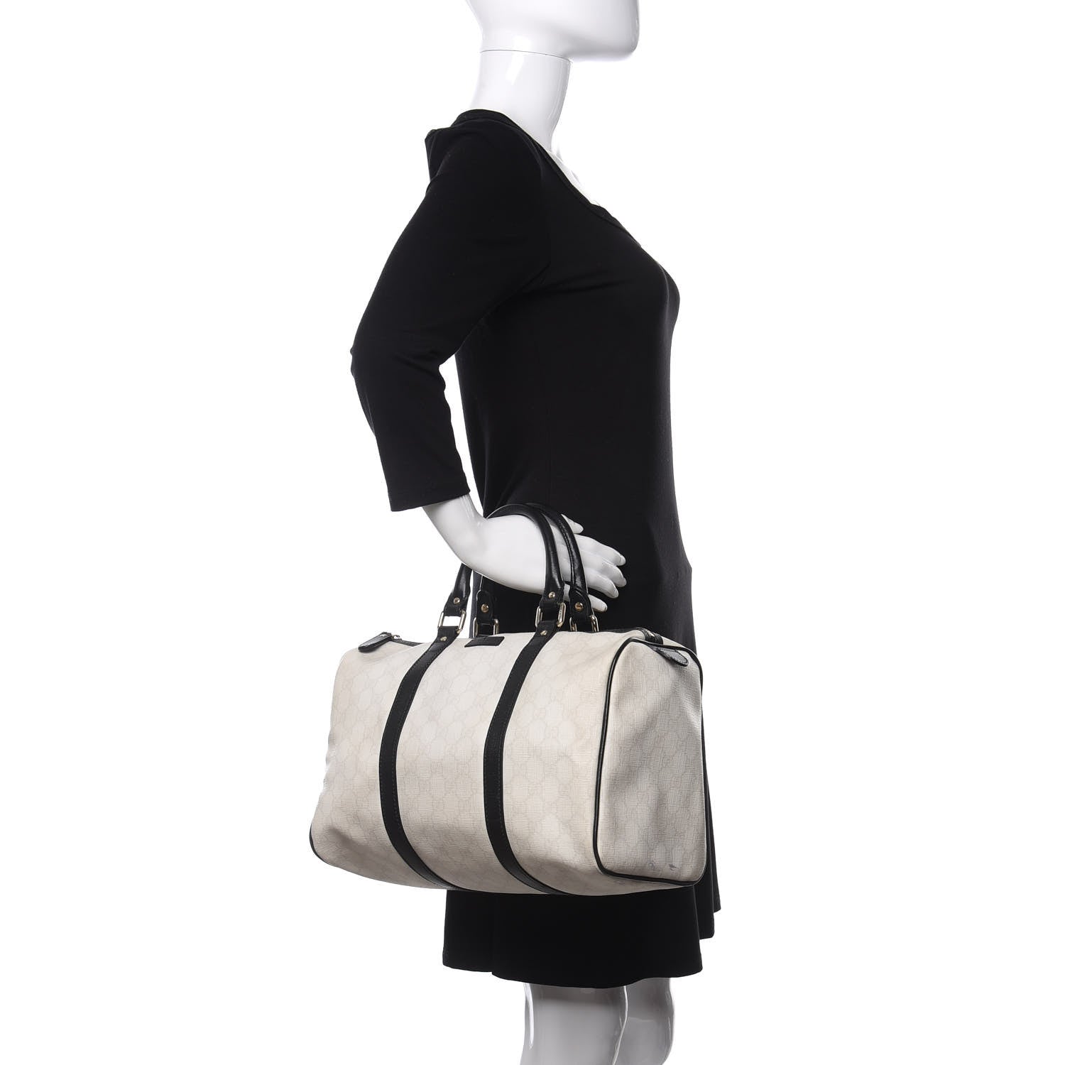 Gucci GG Plus Monogram Medium Joy Boston White Black 2 of 10