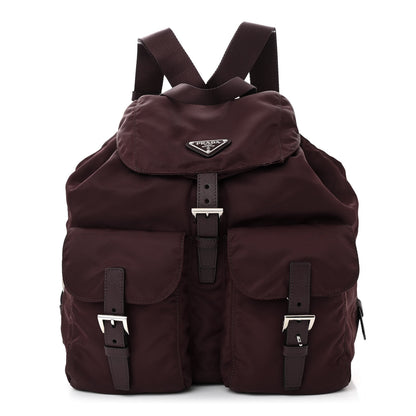 Prada Tessuto Nylon Saffiano Vela Medium Backpack Bordeaux 1 of 11