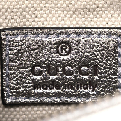 Gucci Sakai Be Green Calfskin Diagonal Stitched Mini Blondie Barrel Shoulder Bag Silver 6 of 15