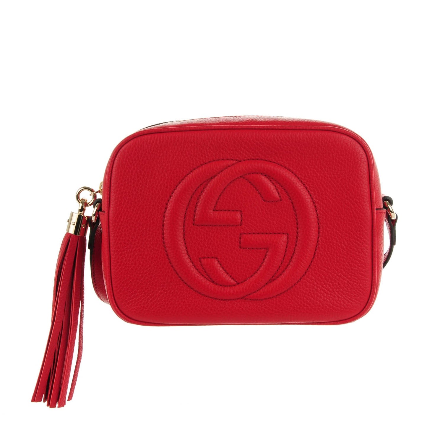 Pebbled Calfskin Small Soho Disco Bag Tabasco Red