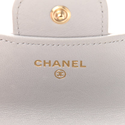 Chanel Lambskin Quilted Top Handle Flap Coin Purse With Chain Grey 7 of 13