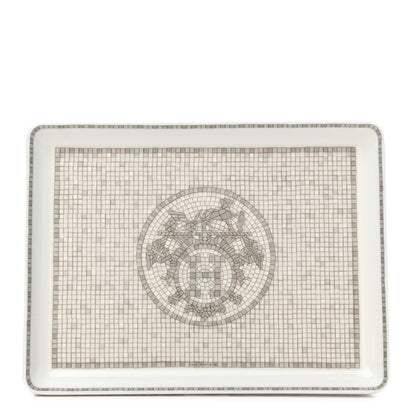 Hermes Porcelain Mosaique Au 24 Sushi Plate Platine 1 of 6