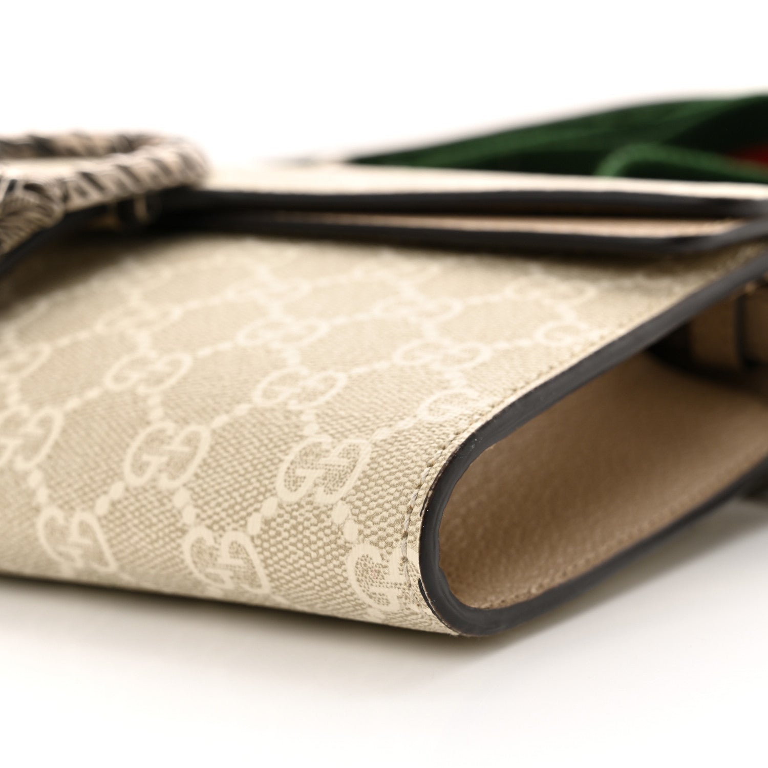 Gucci GG Supreme Monogram Textured Dollar Calfskin Dionysus Small Shoulder Bag Beige Mystic White Oatmeal 10 of 10