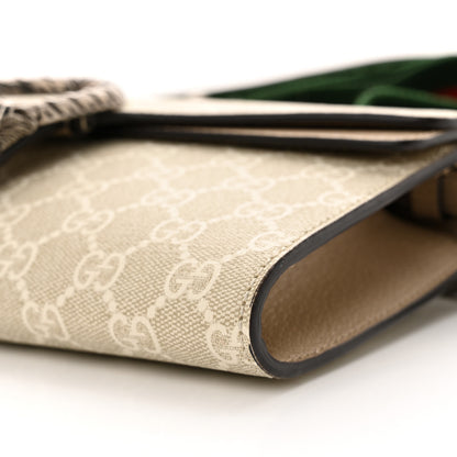 Gucci GG Supreme Monogram Textured Dollar Calfskin Dionysus Small Shoulder Bag Beige Mystic White Oatmeal 10 of 10
