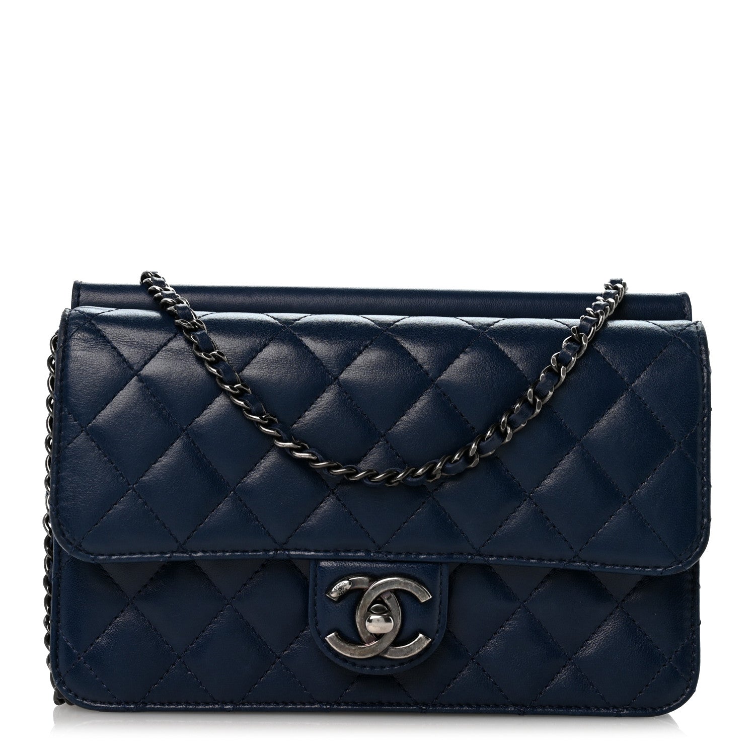 Chanel Lambskin Quilted Medium Crossing Times Flap Blue 1 of 13