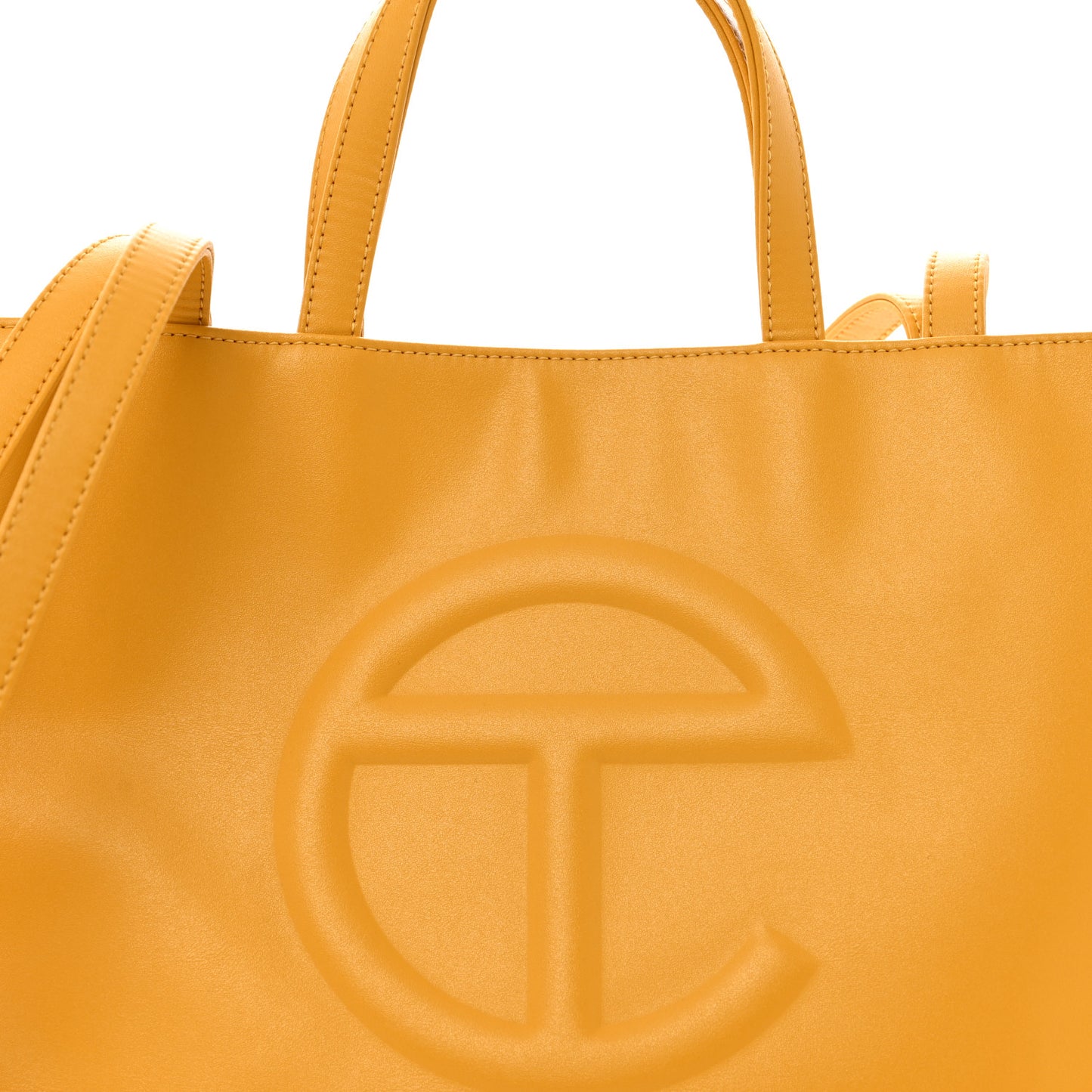 Vegan Leather Medium Shopping Bag Yellow