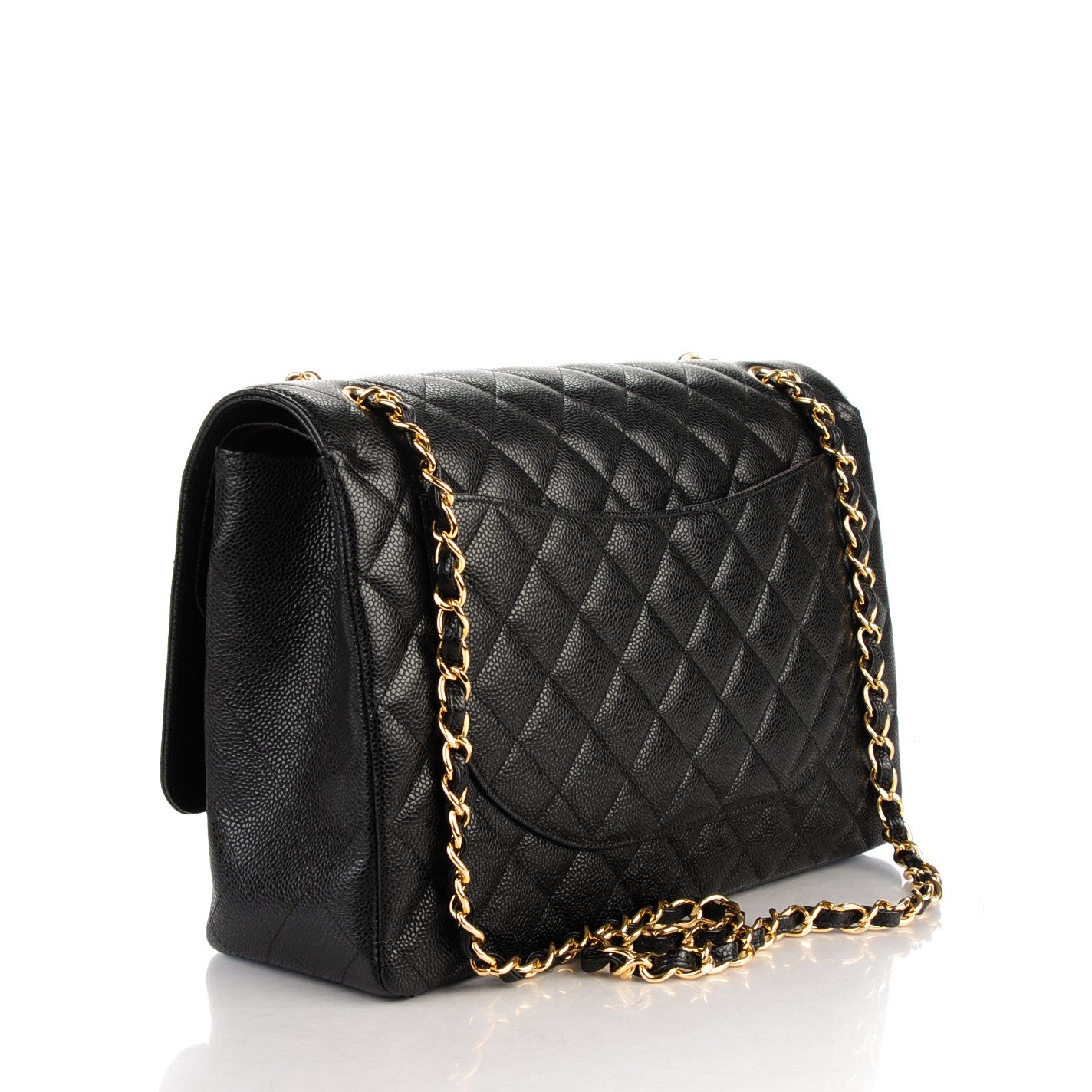 Caviar Quilted Maxi Double Flap Black