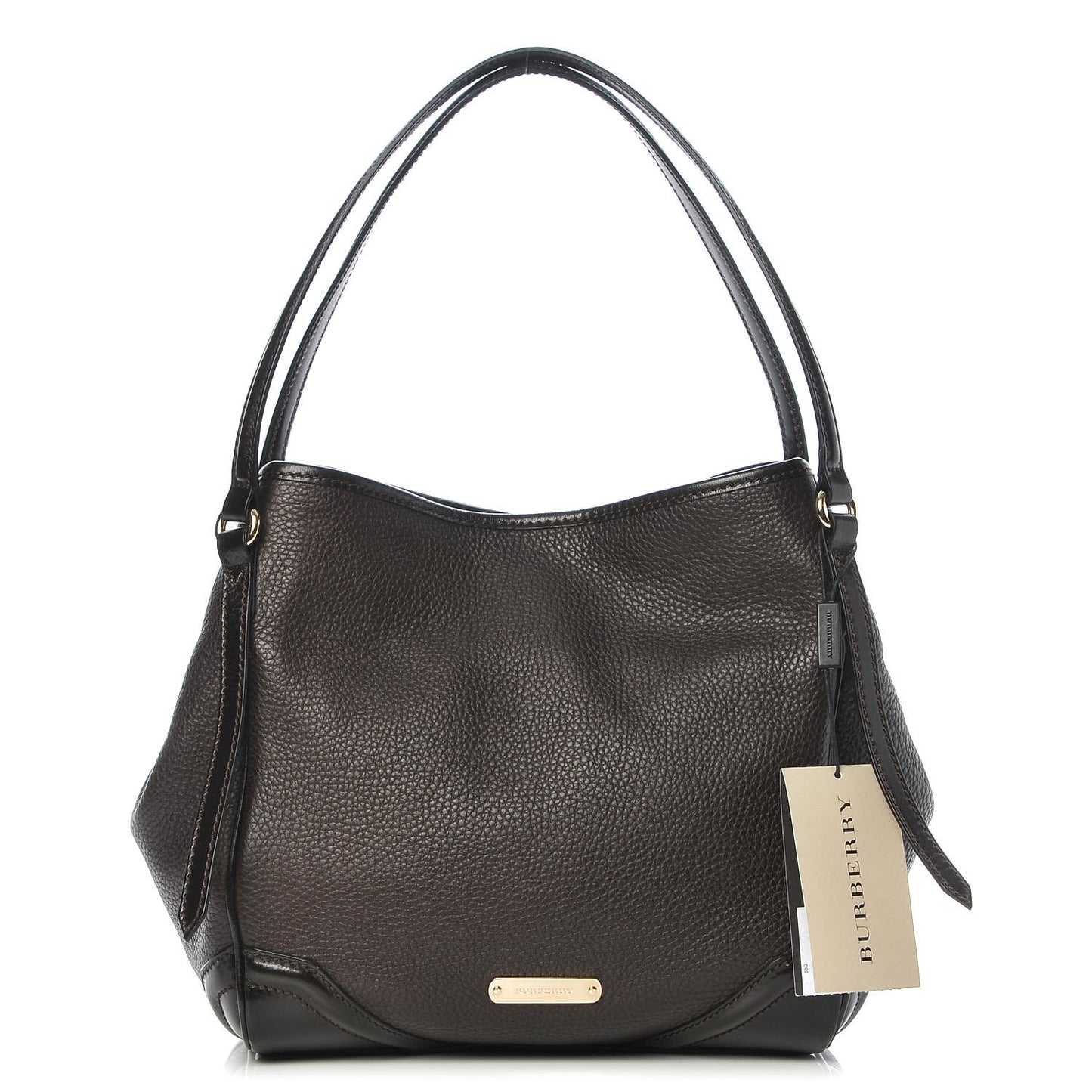 Grainy Calfskin Small Canterbury Tote Dark Chocolate